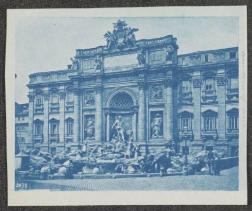 Photographic reproduction of a photograph of the Trevi Fountain in Rome