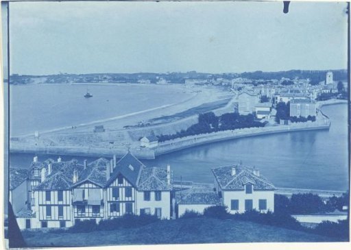 View of Saint-Jean-de-Luz, France, Seen from Sainte-Barbe, with the Bay of the Atlantic Ocean on the Left