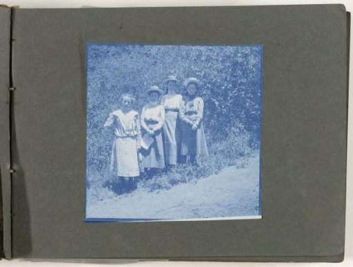 Group portrait of four girls, United States