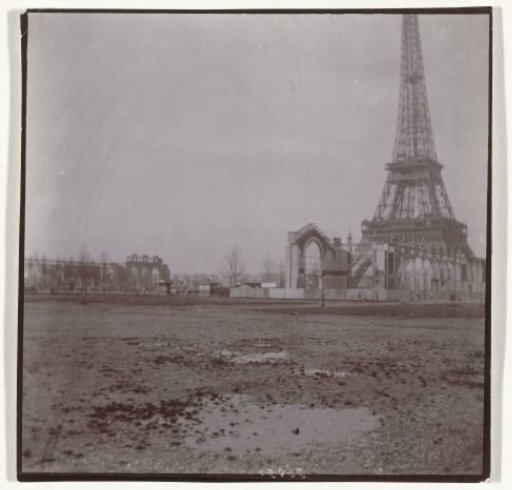 Construction of Pavilions for the 1889 World's Fair Next to the Eiffel Tower in Paris