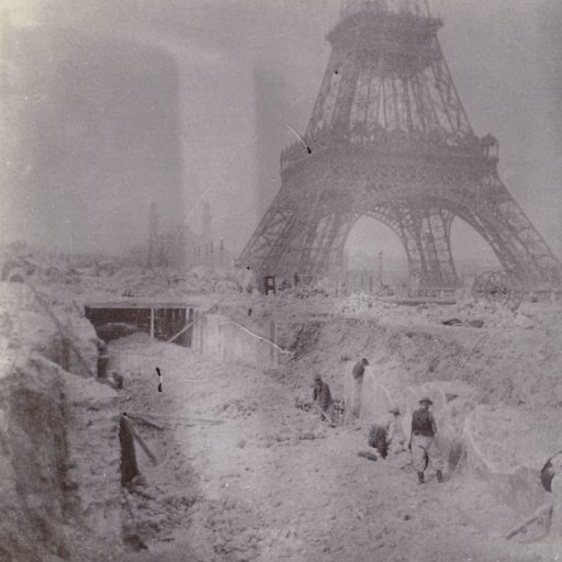 Construction of a Possible Railway Line Next to the Eiffel Tower for the 1889 World's Fair in Paris