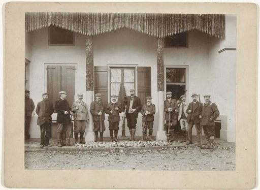 Group Portrait of Hunters and Assistants, Including Henry Pauw van Wieldrecht Far Right, with the Hunted Game at Their Feet