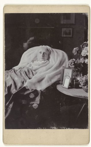 Portrait of an Old Woman Lying in Bed