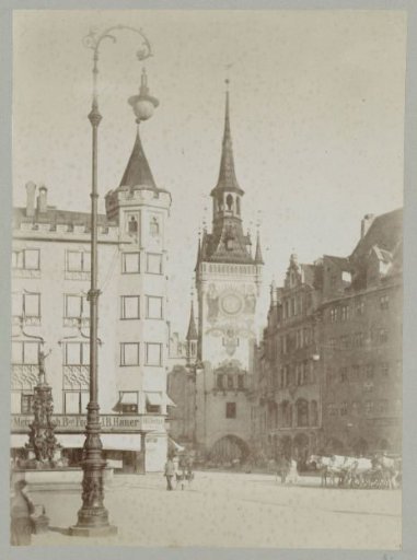 A painted city tower in Munich