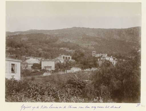 Villa Louise located on the coastal strip of Menton, seen from the station