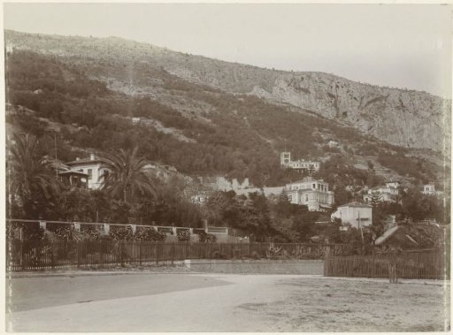 Villa Louise located in the southern French coastal town of Menton seen from the station