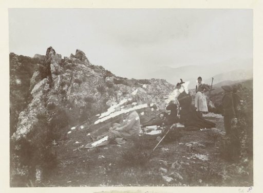 Picnickers in the Corsican mountain landscape