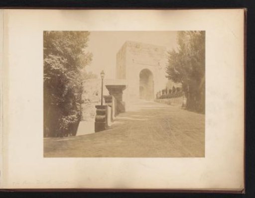 View of the Torre de la Justicia of the Alhambra in Granada, Spain