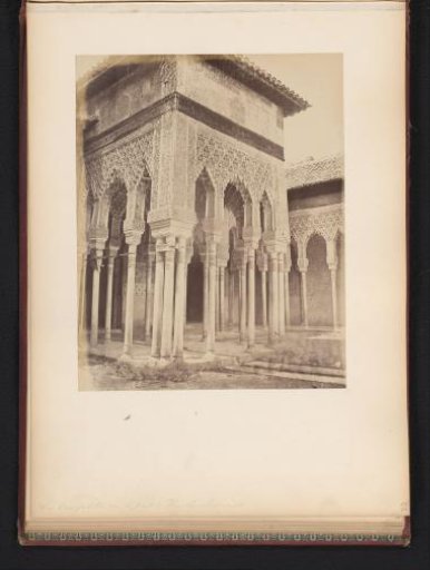 View of a gallery surrounding the Court of the Lions in the Alhambra, Granada, Spain