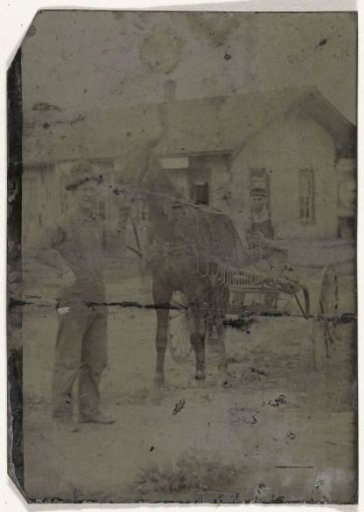 Two Men, a Horse, and a Cart