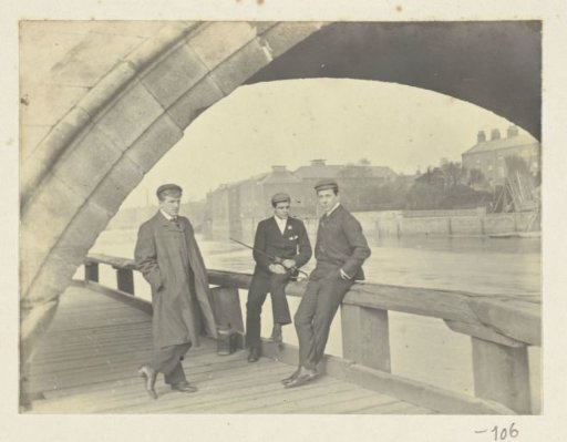 Dolph Kessler and two friends posing under Gainsborough Bridge
