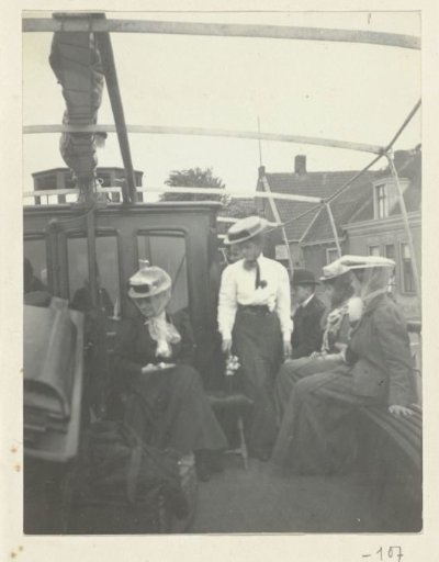 On board a boat at a wedding or celebration