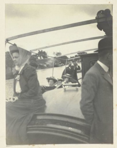 On board a boat during a wedding or a party