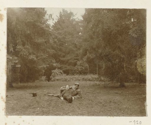 Dolph Kessler with a friend in the woods near Gainsborough