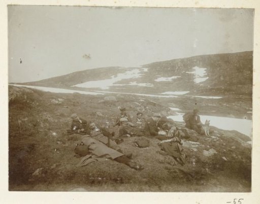 The Walking Party Rests During a Journey Through the Mountains, Probably in the Harz