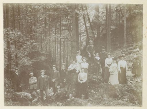 Portrait of the Kessler and Heyning families in the forest in the Harz