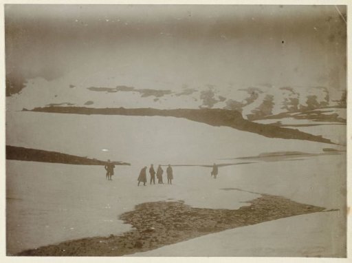 During a walk high in the mountains on a glacier in the Harz