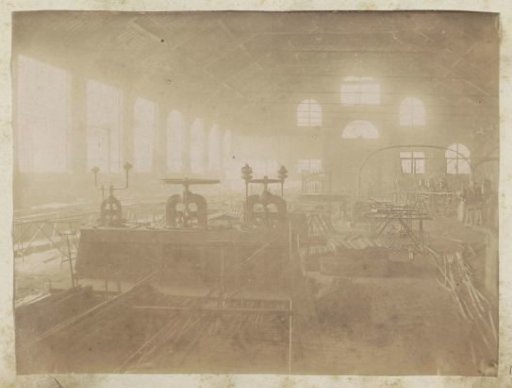 Interior of a workshop with machines in France