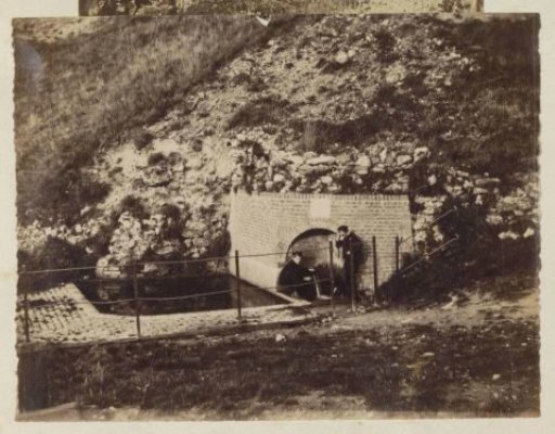Two boys at a washhouse in France