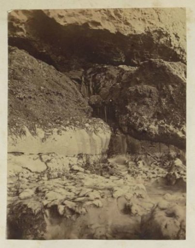 Rock formation with a stream in France