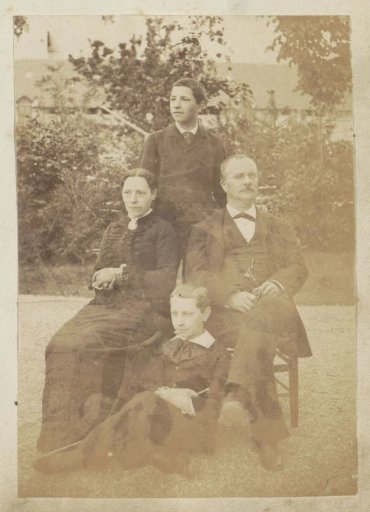 Portrait of a French couple with two children