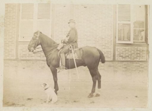 Portrait of a French soldier on horseback