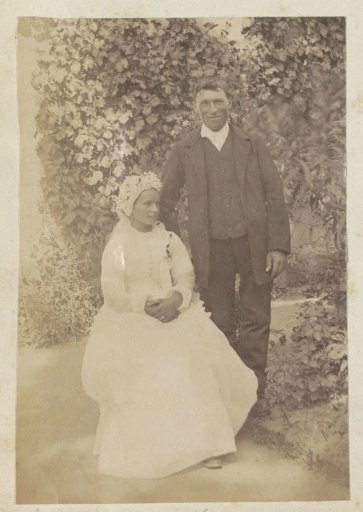 Portrait of a French couple, possibly at their wedding