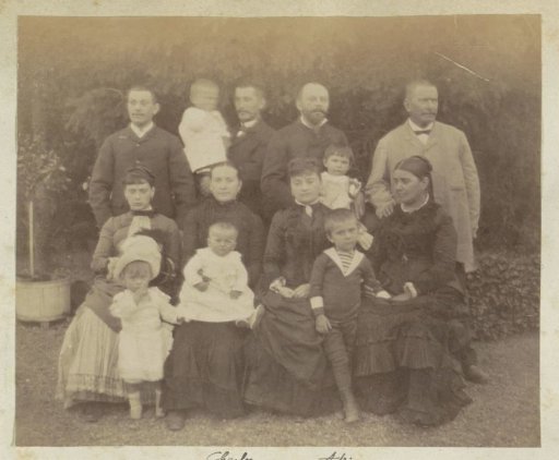 Group portrait of a French family with children