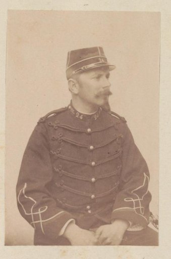 Portrait of an unknown French soldier, seated