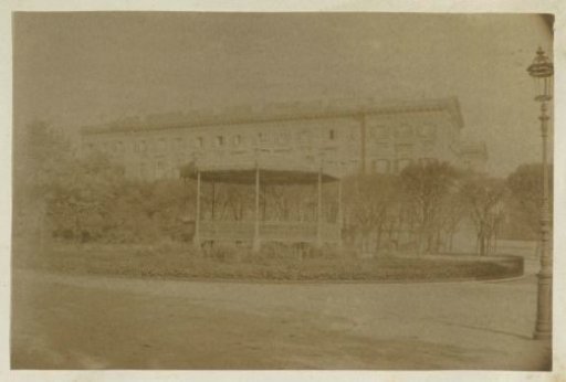 Park with a bandstand, probably in France