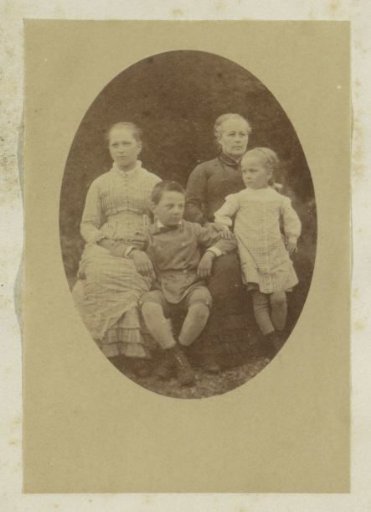 Group portrait of an unknown Frenchwoman and three children