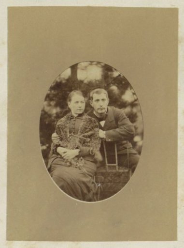 Portrait of a French couple, seated