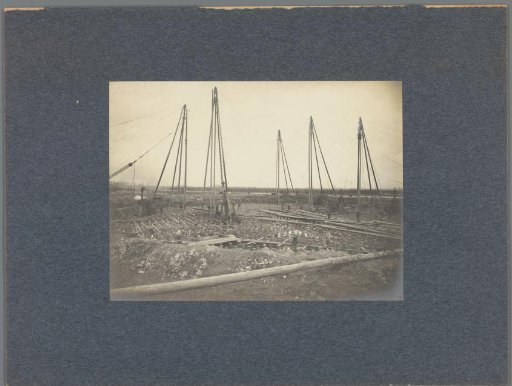 Construction of the large gas holder of the gasworks in the Keilehaven