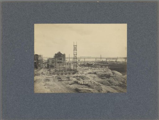 View of the construction site of the gasworks in the Keilehaven
