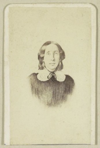 Photographic reproduction of (presumably) a drawing with the portrait of a woman