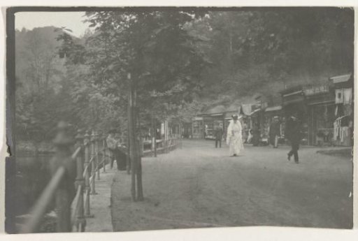 Shops on the Bank of a Waterway