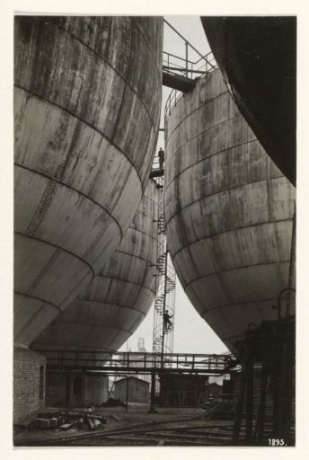 Gas holders (ammonia storage sheds) at the IG Farben factory in Merseburg (Ammoniakwerk Merseburg GmbH – Leuna Werke)