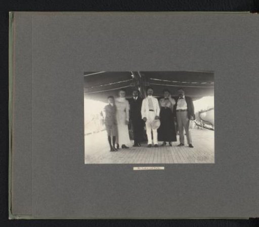 Joseph Harvey Ladew and his party on the deck of the Columbia