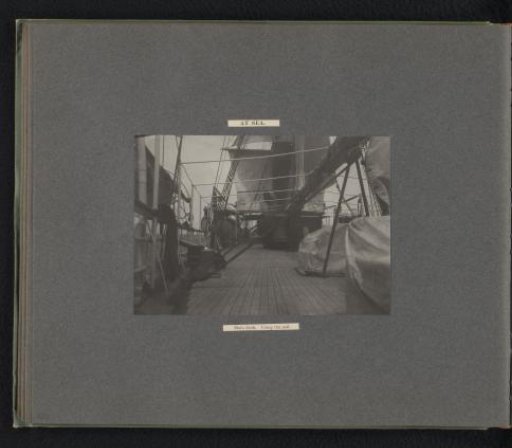 Deck of the Columbia with the sails hoisted