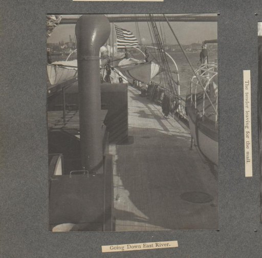 Foredeck of the Columbia, sailing across the East River