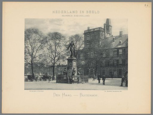 View of the Buitenhof with the Statue of King William II