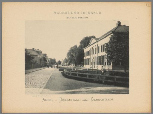 View of the Brinkstraat with the Court Building on the Right in Assen