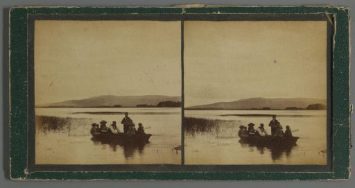 Company on a boat on the Loch of Park, Aberdeenshire