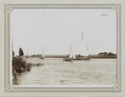 Sailing ships on a pond near Sneek
