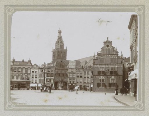 Grote Markt in Nijmegen with the Boterwaag on the Right and the Tower of St. Stevens Church in the Background