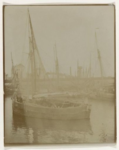 Sailing ships in a harbor, Netherlands