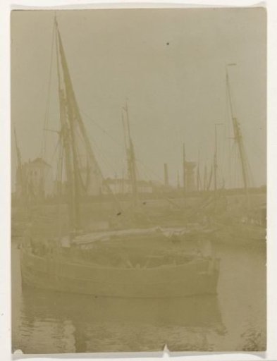 Sailing ships in a harbor, Netherlands