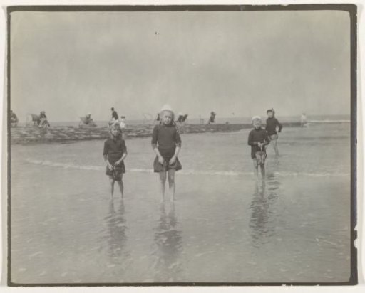 Children in the sea (North Sea coast), Netherlands or Germany