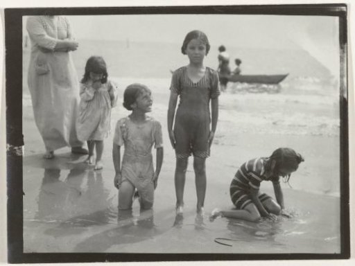 Children in the sea (North Sea coast), Netherlands or Germany
