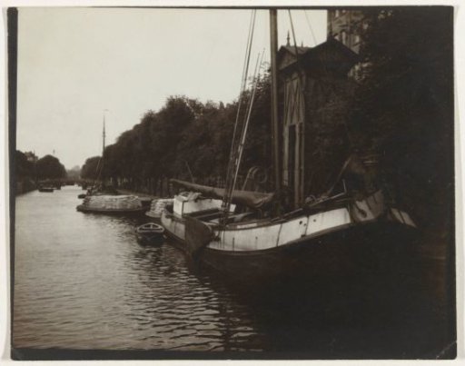 Sailing Ships in a Canal by a Wooden Crane, Netherlands